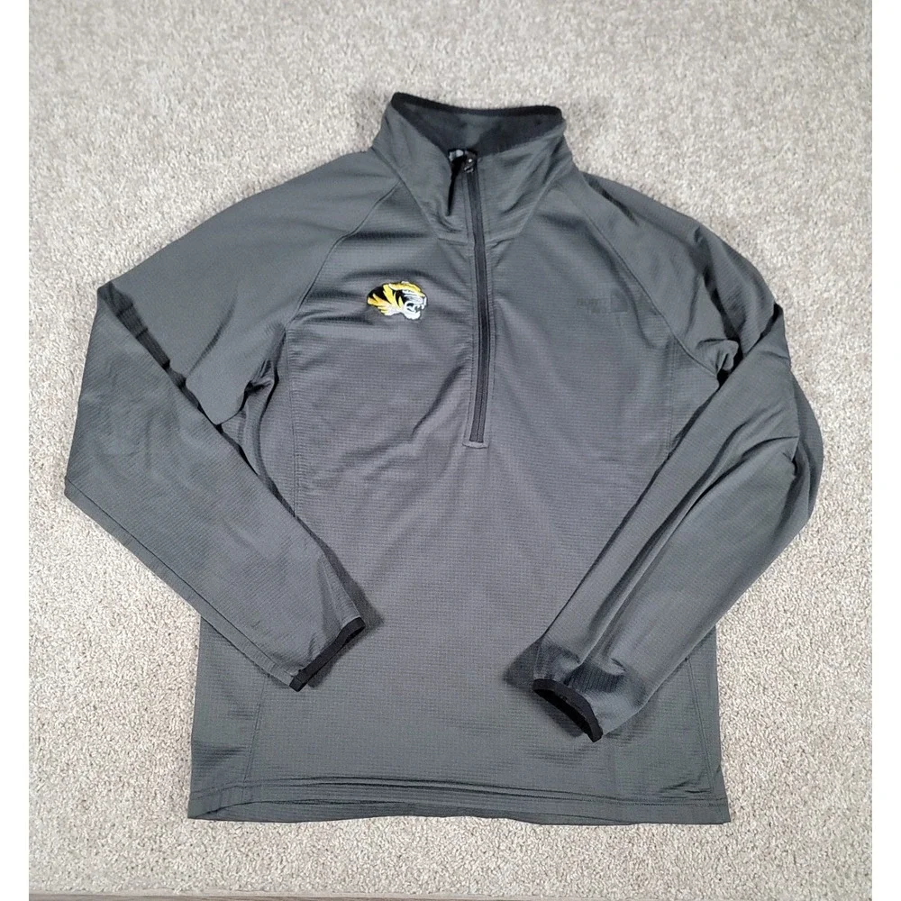 Missouri Tigers Mizzou Jacket Large Gray The North Face 1/4 Zip Mock Thermal Men